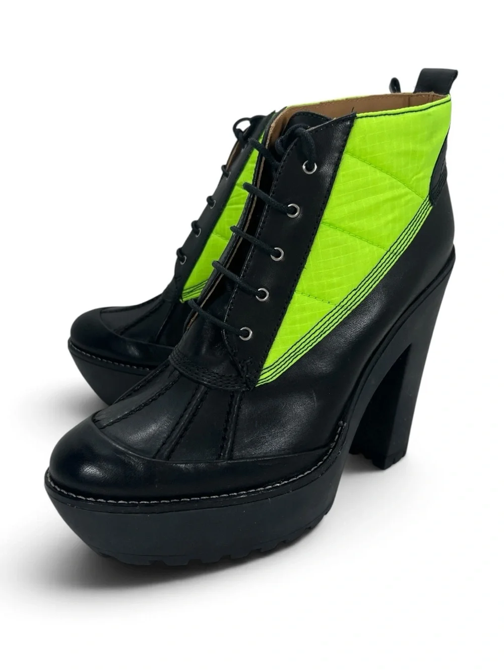 Polo Ralph Lauren Hester Platform Duck Boots in Black/Neon Green